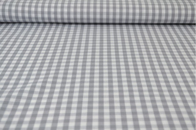 GRÅ 6,5 MM GINGHAM TERN – OEKO-TEX BOMULD, LET & ÅNDBAR