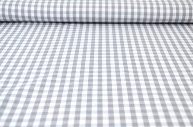 G&M Cotton Gingham Check 6,5 mm 6,5 MM TERNET GINGHAM GRÅ