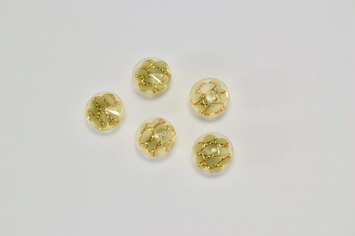 GRØNNE BLOMSTER KNAPPER 5 STK.