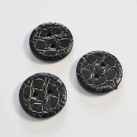 G&M Knapper KNAP 2-HULS SORT MØNSTER 30 MM