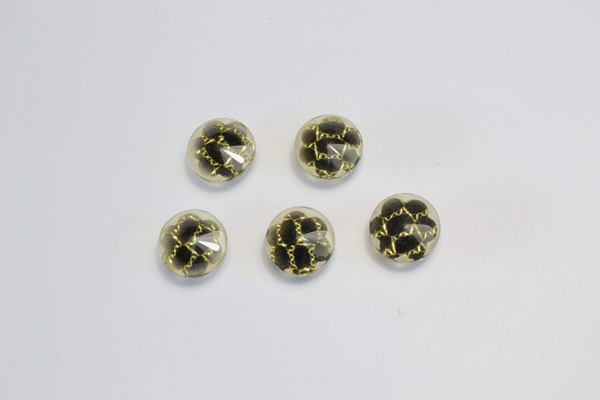 SORTE BLOMSTER KNAPPER 5 STK.