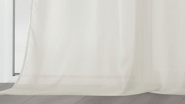 Chic chiffon stof til gardiner — råhvid