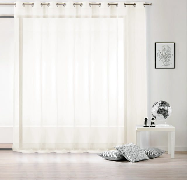 Semi-transparent voile til gardiner — råhvid