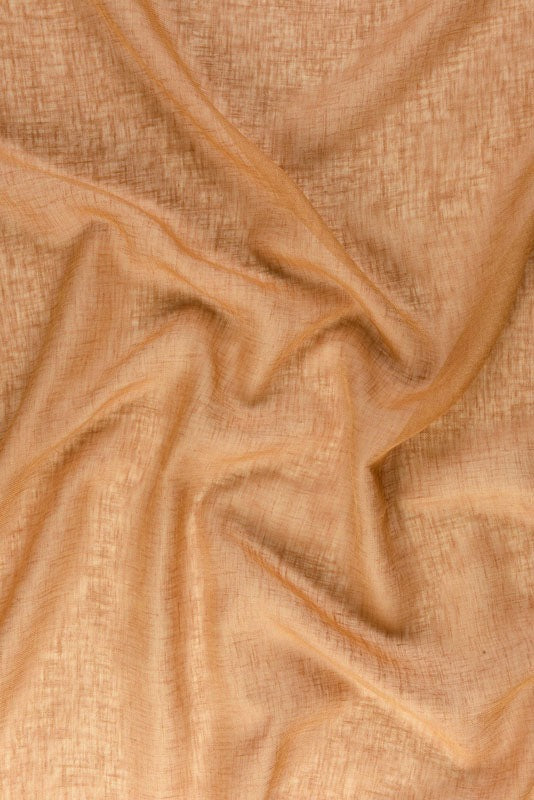 Let hør-voile med naturstruktur — abrikosorange, stofprøve