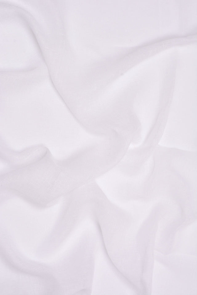 Semi-transparent hør-voile til gardiner — hvid, stofprøve