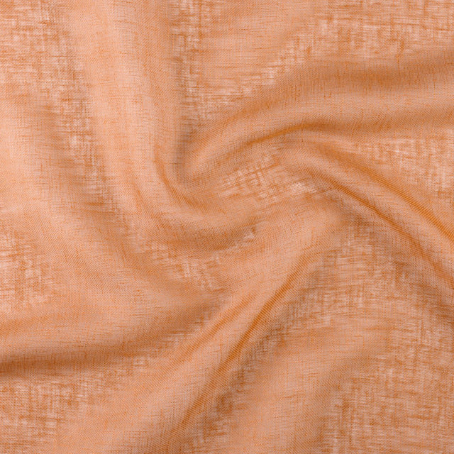 Semi-transparent hør-voile til gardiner — brændt orange, stofprøve