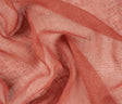 Semi-transparent hør-voile til gardiner — terrakotta, stofprøve