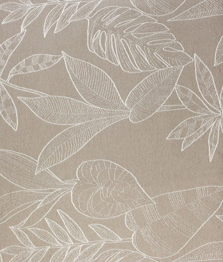 Isolerende jacquard med bladmotiv og fleecebagside — taupe, stofprøve