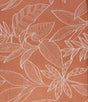 Isolerende jacquard med bladmotiv og fleecebagside — brændt orange, stofprøve