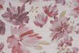 Gardinstof med malet blomsterprint — rosa buket, stofprøve