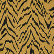 Jacquard gardinstof med tigermønster — sennepsgul & sort, stofprøve