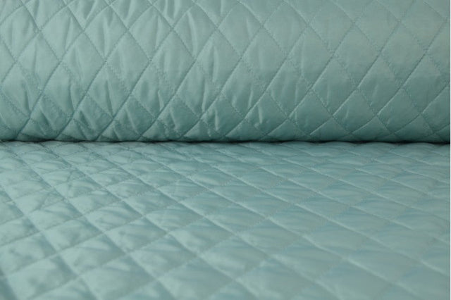VINTAGE GRØN QUILT STOF MED VATTERET BAGSIDE