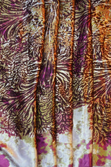 Garn & Metervarer Silke RØD OG BRONZEFARVET SILKE M. SORT MØNSTER