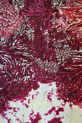 Garn & Metervarer Silke RØD SILKE M. SORT MØNSTER