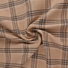 BEIGE SKOTSKTERNET FLANNEL M. SORTE OG BLÅ LINJER
