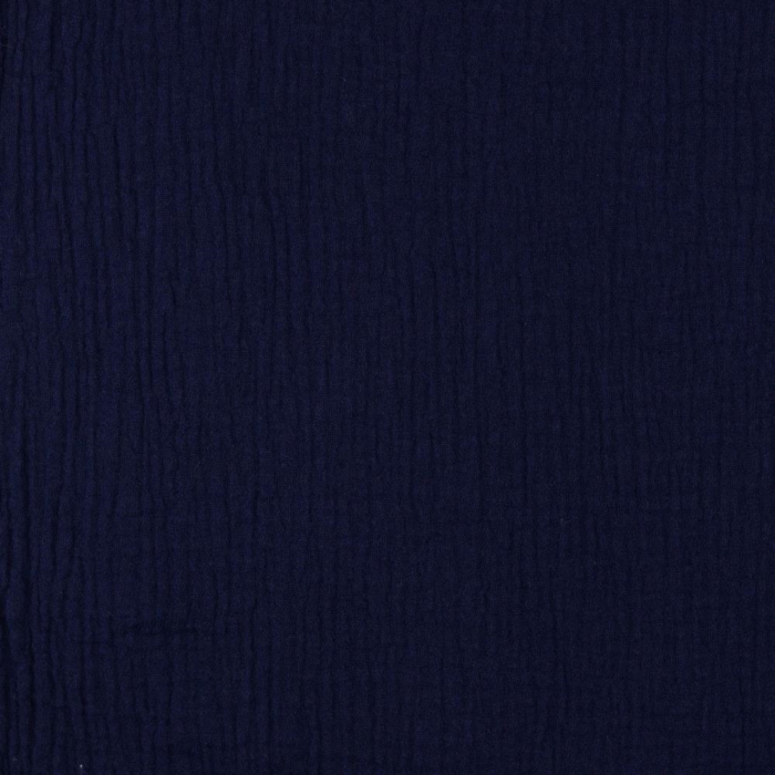 MARINEBLÅ DOUBLE GAUZE ØKOLOGISK MUSSELIN – BLØD OG ÅNDBAR