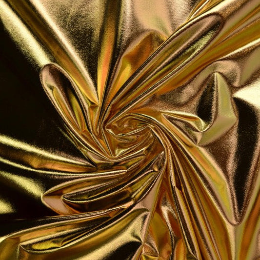 GULDFARVET LAMÉ STOF – METALLIC GLIMMERSTOF