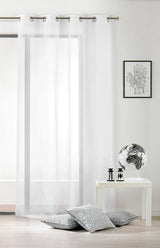 BRANDHÆMMENDE SEMI-TRANSPARENT VOILE TIL GARDINER (420 CM) - SORT