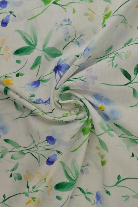 HVID HØR MED AKVAREL MARKBLOMSTER – GRØN, BLÅ & GUL