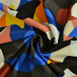 LYCRA – STILISERET BLOMSTERPRINT (FLERFARVET), 4-VEJS STRÆK & HURTIGTØRRENDE