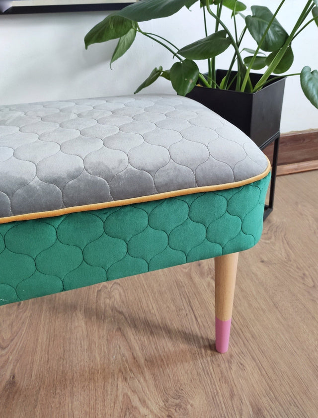 MAT NATSORT MAGIC VELVET 3D – QUILTET VELOUR MED BLADMØNSTER