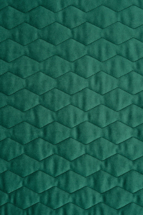 MØRK SMARAGDGRØN MAGIC VELVET 3D – QUILTET VELOUR MED ZIGZAGMØNSTER