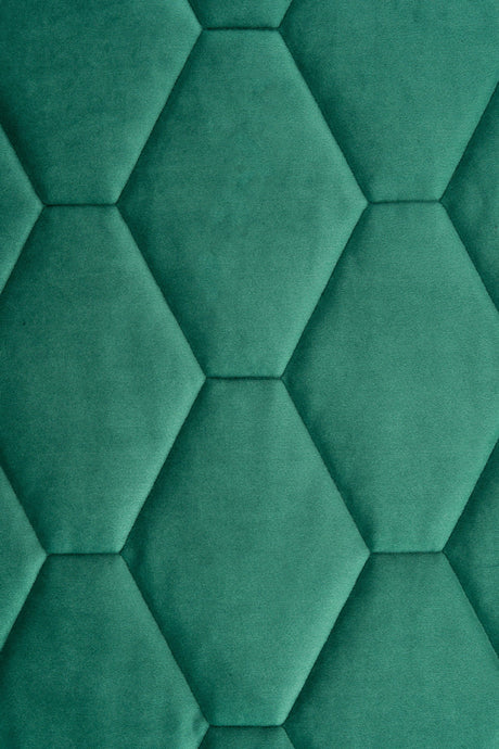 MØRK SMARAGDGRØN MAGIC VELVET 3D – QUILTET VELOUR MED SEKSKANTMØNSTER