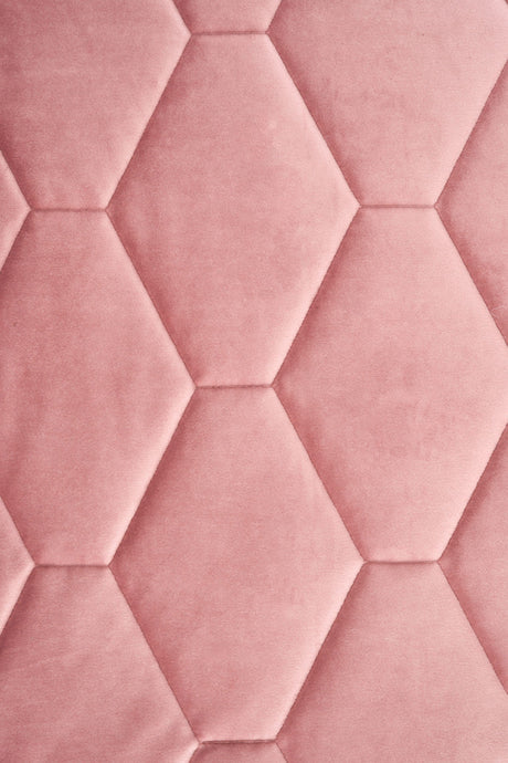 STØVET GAMMELROSA MAGIC VELVET 3D – QUILTET VELOUR MED SEKSKANTMØNSTER