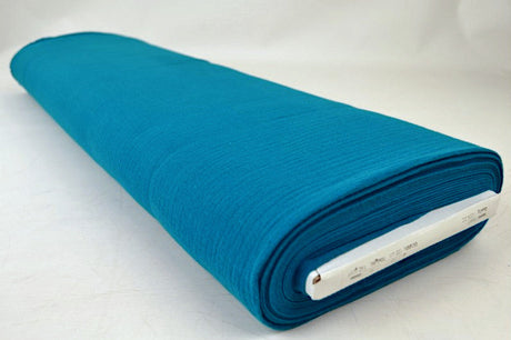 PETROLEUMSBLÅ DOUBLE GAUZE MUSSELIN – BLØD & ÅNDBAR