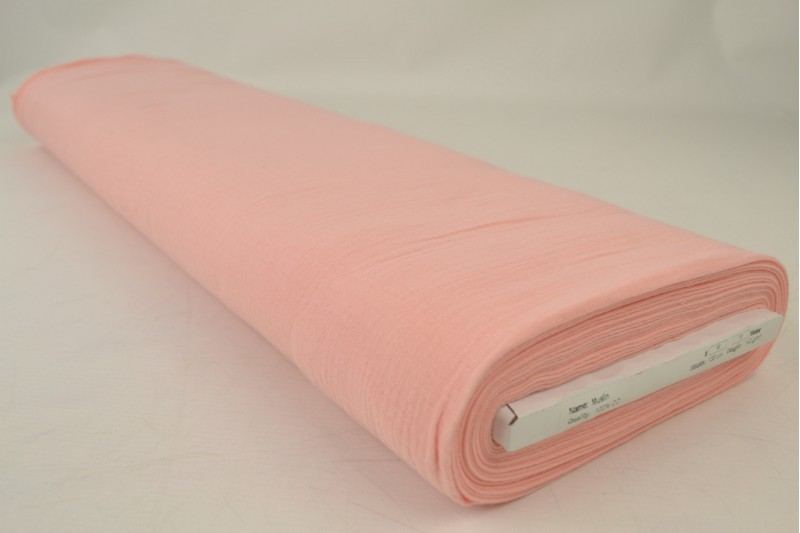 LAKSEFARVET DOUBLE GAUZE MUSSELIN – BLØD & ÅNDBAR