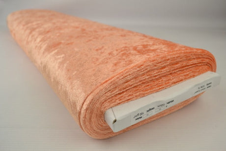 ORANGE NERVØS VELOUR – STRIKKET, STRÆKBAR & GLANSFULDT FALD