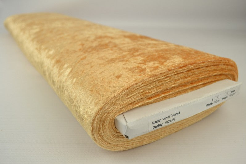 OKKERGUL NERVØS VELOUR – STRIKKET, STRÆKBAR & GLANSFULDT FALD