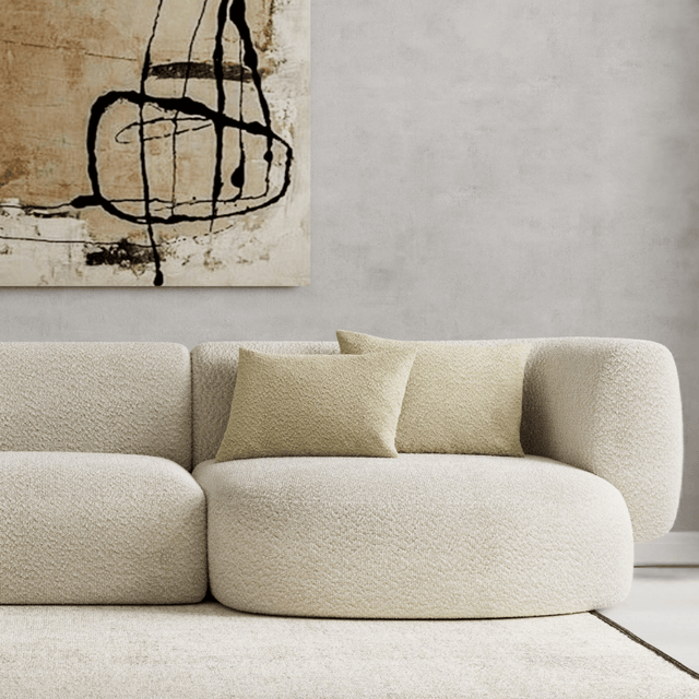 SART LINNEDGRÅ SANDU MØBELSTOF – BOUCLÉ-LOOK & BRANDHÆMMENDE