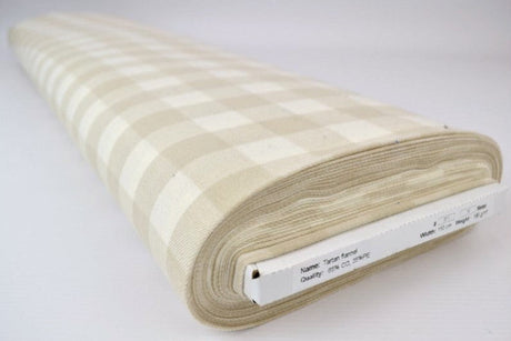 HVID OG BEIGE SKOTSKTERNET FLANNEL