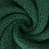 MØRKEGRØN TEDDY STOF MED STRÆK – BLØDT & VARMEISOLERENDE