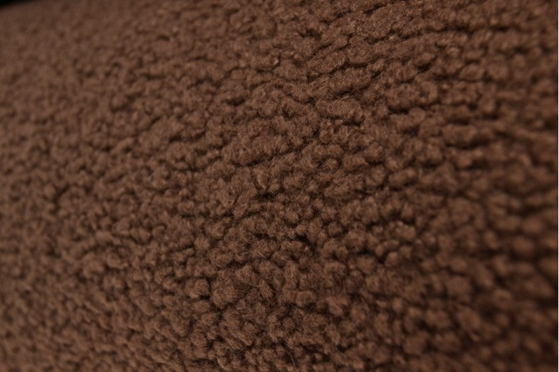 TAUPE TEDDY STOF MED STRÆK – BLØDT & VARMEISOLERENDE