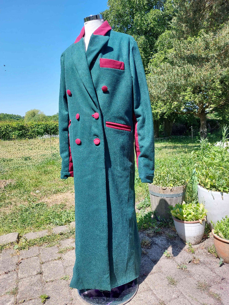 MØRKEGRØN SLIDTÆRK OG BLØD ULDSTOF