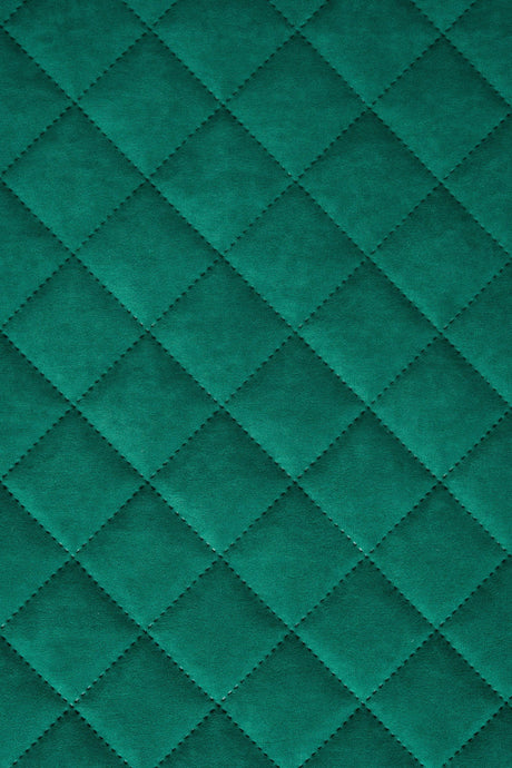KLAR MALAKITGRØN UTTARIO VELVET 3D – QUILTET VELOUR MED VIFTEMØNSTER