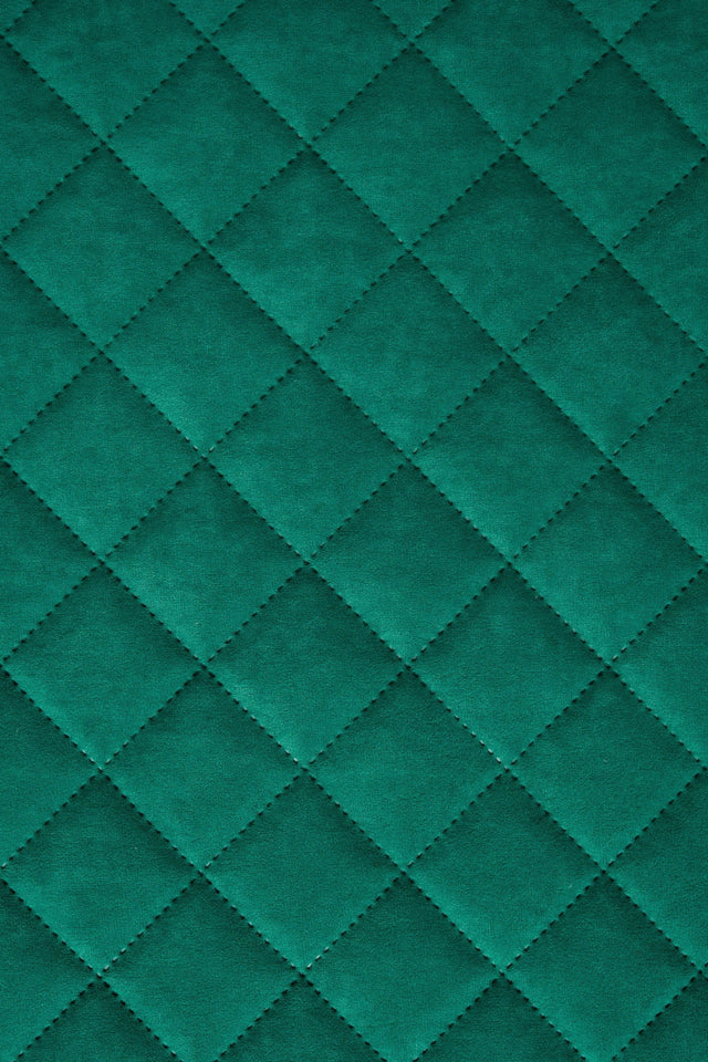KLAR MALAKITGRØN UTTARIO VELVET 3D – QUILTET VELOUR MED VIFTEMØNSTER