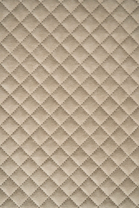 LUN KLITBEIGE UTTARIO VELVET 3D – QUILTET VELOUR MED RUDEMØNSTER