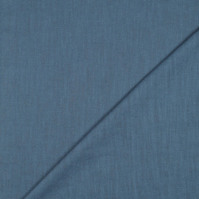 Vasket hør i denimblå – 87 % hør, 13 % bomuld, 230 g/m²