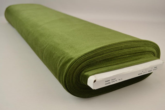 MOSGRØN VELOUR MED STRÆK