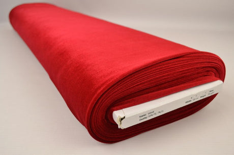 RØD VELOUR MED STRÆK