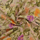 VISKOSE STOF MED BOTANISK BLOMSTERPRINT