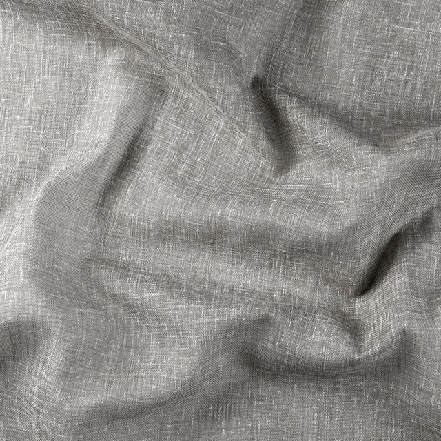 Semi-transparent voile i linnedlook, Lys grå — gardinstof i fuld bredde