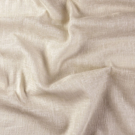 Semi-transparent voile i linnedlook, Sand — gardinstof i fuld bredde