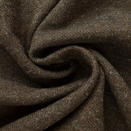 BRUN OG SORT TWEED MED SILDEBENSMØNSTER