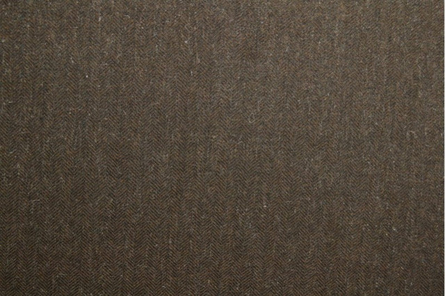 BRUN OG SORT TWEED MED SILDEBENSMØNSTER