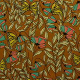 OCKRA BOMULLSRÖJA MED FJÄRILAR