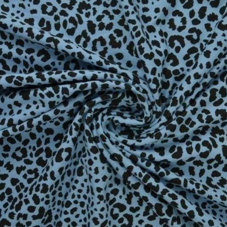 G&M Bomuldsjersey STÅLBLÅ BOMULDSJERSEY M. LEOPARD PRINT